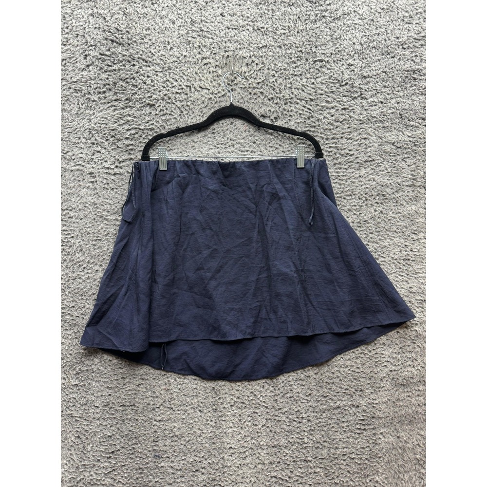NWT Cos Asymmetrical Hem Pull On A-Line Mini Skirt Dark Blue Womens Size 12